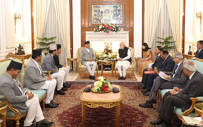 पुष्पकमल दाहाल र नरेन्द्र मोदी बीच भेटवार्ता